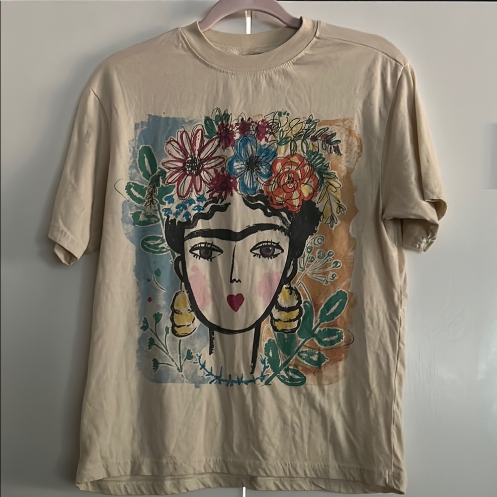 Floral Graphic Beige Tee